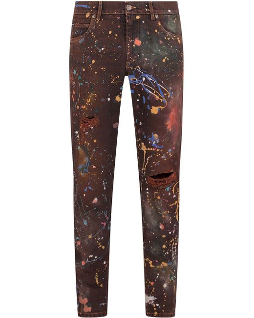 Dolce & Gabbana paint splatter-print jeans