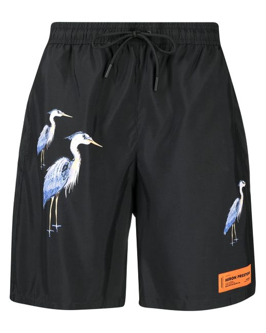 Heron Preston bird print swim shorts