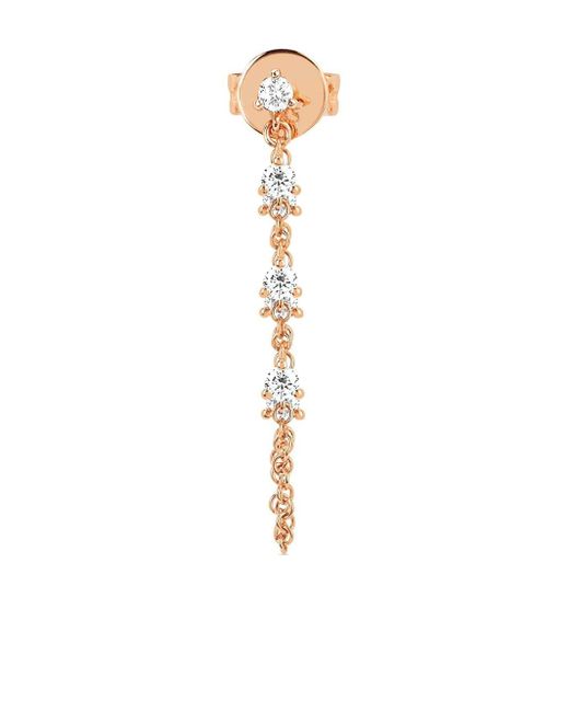 EF Collection 14kt rose gold prong set diamond chain stud earrings