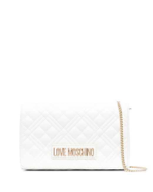Love Moschino logo plaque quilted shoulder bag