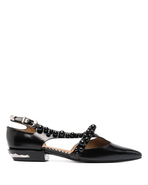Toga Pulla pointed side-buckle ballerinas