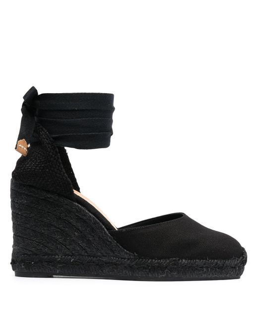 Castañer tonal wedge-heeled espadrille with ankle ties