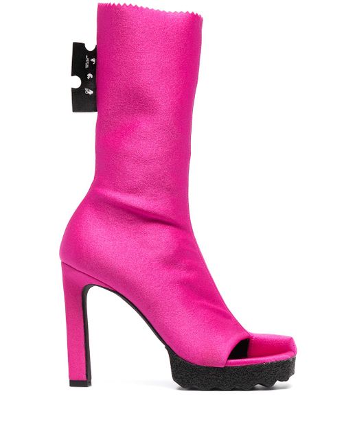 Off-White high-heeled mid-calf boots