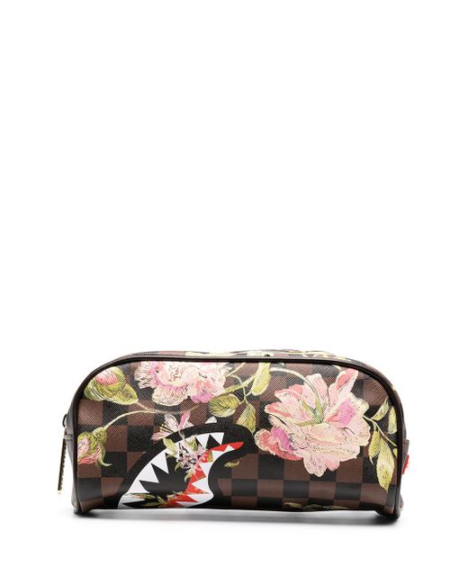 Sprayground zip-up floral-print wash bag