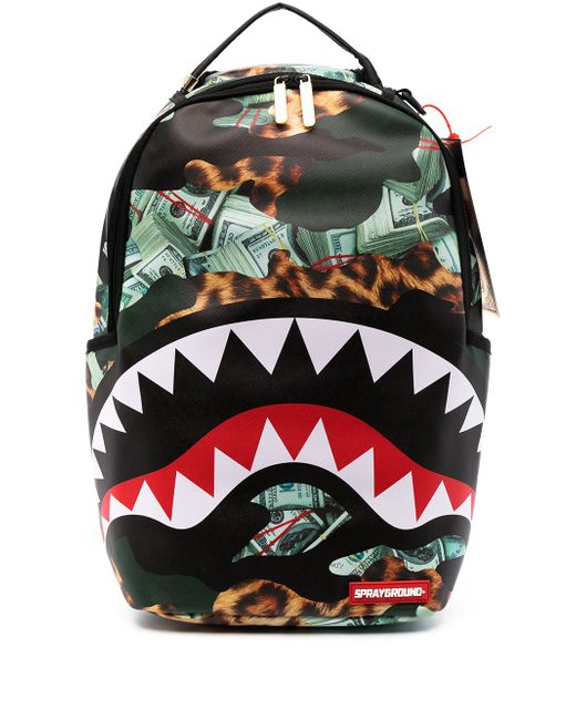 Sprayground shark teeth-print zip-up backpack