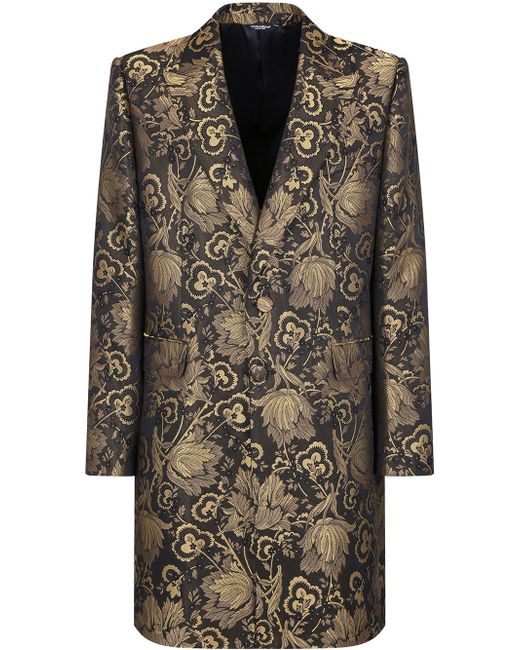 Dolce & Gabbana jacquard single-breasted coat