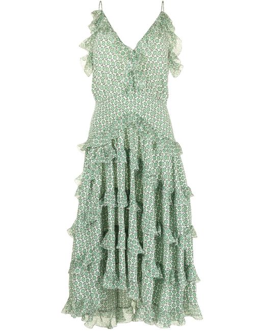 Ermanno Scervino paisley print ruffled tiered dress