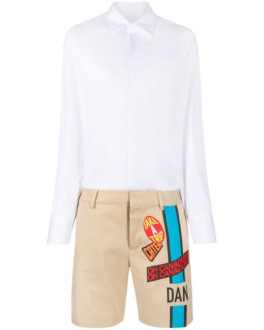 Dsquared2 printed shorts and shirt playsuit