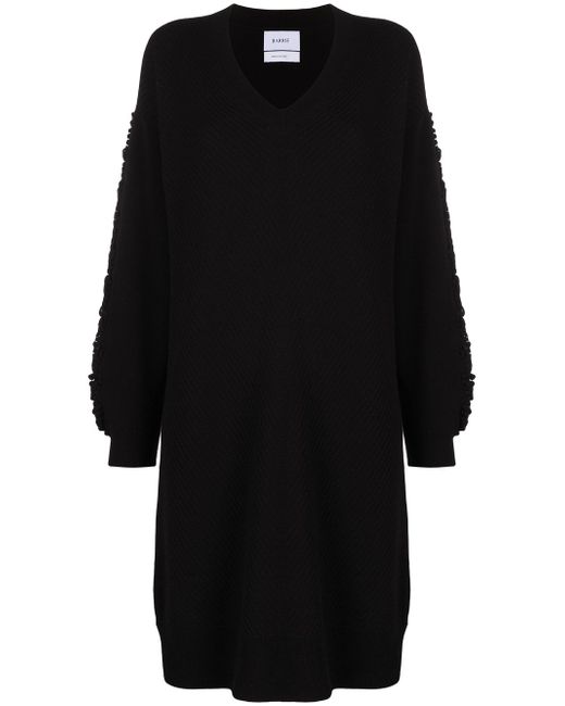 Barrie textured sleeeve cashmere dress