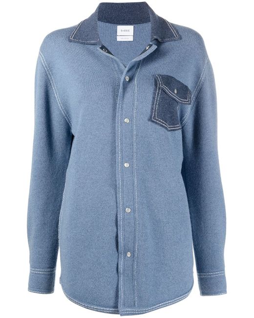 Barrie oversized cashmere and cotton-blend shirt