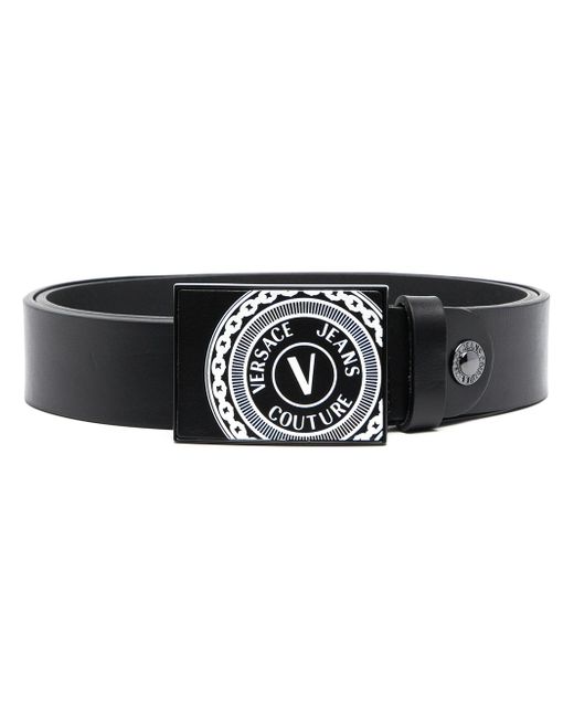 Versace Jeans Couture logo buckle leather belt