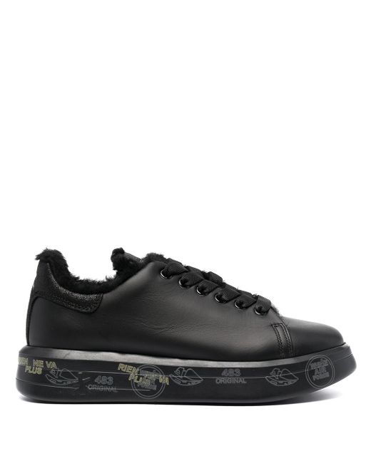 Premiata shearling-lined lace-up trainers