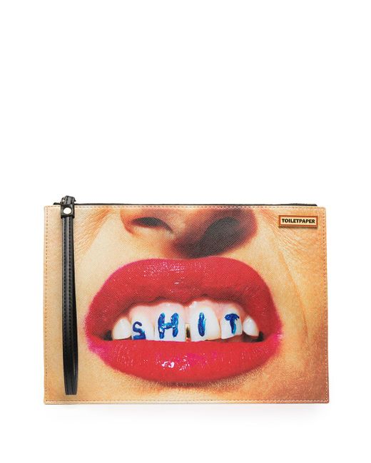 Seletti lipstick photo clutch bag
