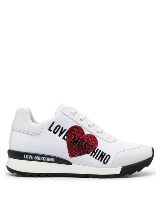 Love Moschino embellished logo low-top sneakers
