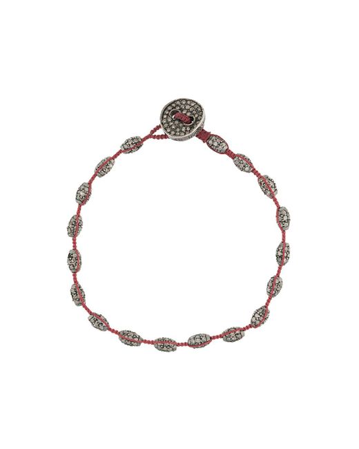 Tateossian diamond button macrame bracelet