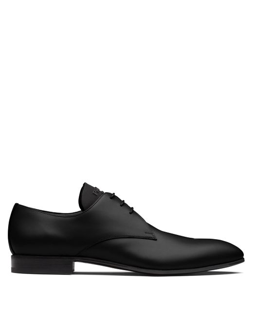 Prada almond-toe lace-up Derby shoes