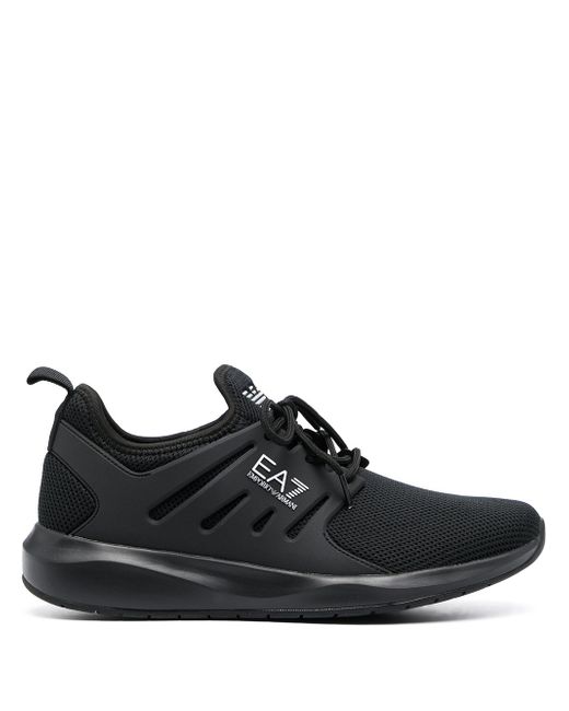 Ea7 logo-print lace-up trainers