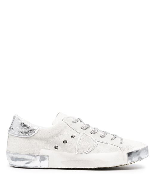 Philippe Model metallic detail lace-up sneakers