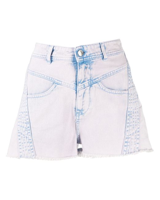 Iro bleached-effect high-waist denim shorts