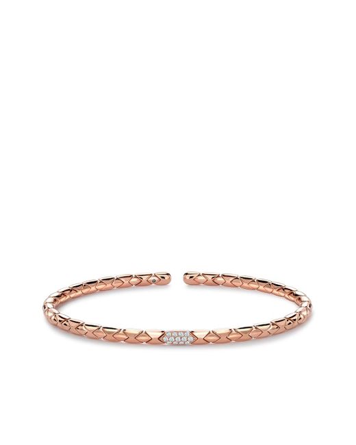 Pragnell 18kt rose gold diamond Groove textured bangle bracelet