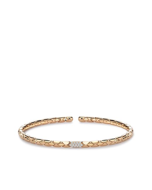 Pragnell 18kt gold diamond Groove textured bangle bracelet