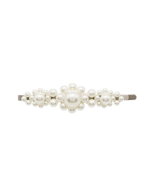 Simone Rocha large floral faux pearl-embellished hair clip