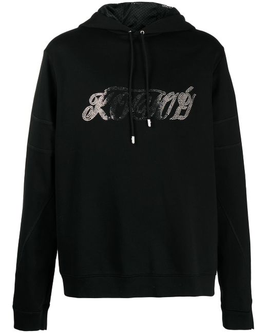 Koché rhinestone logo cotton hoodie