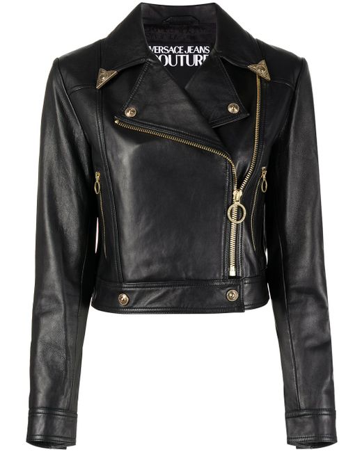 Versace Jeans Couture cropped leather jacket
