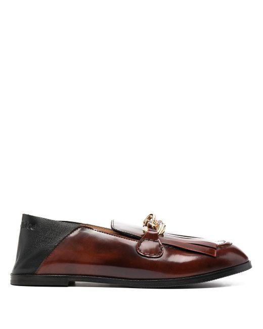 See by Chloé chain-link trim leather loafers