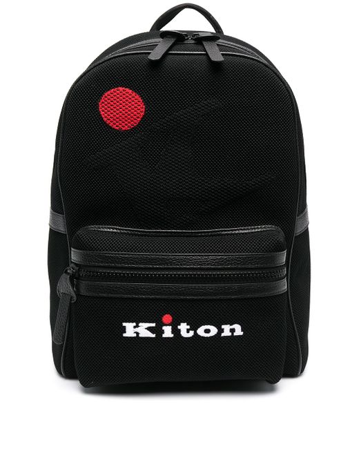 Kiton logo print mesh backpack
