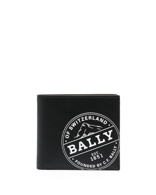 Bally logo print billfold wallet