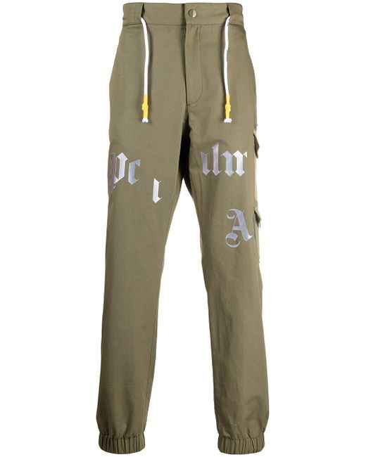 Palm Angels logo-print cargo trousers