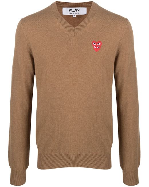 Comme Des Garçons Play fine knit sweater with logo patch