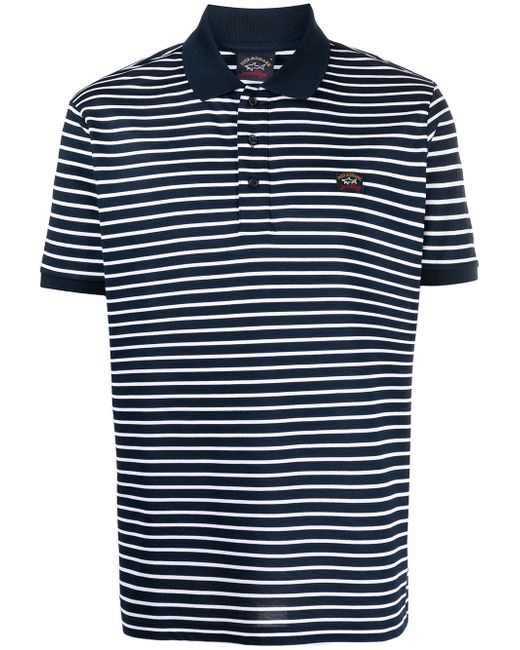 Paul & Shark patch-detail stripe polo shirt