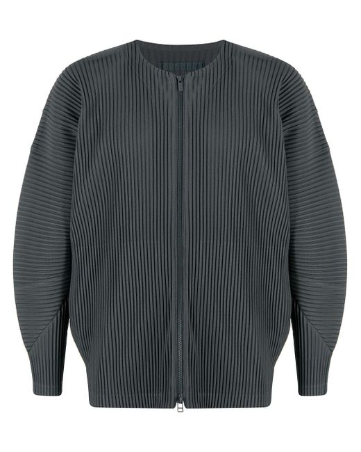 Homme Pliss Issey Miyake micro-pleated zipped jumper