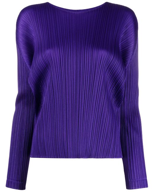 Pleats Please By Issey Miyake pleated long-sleeve top