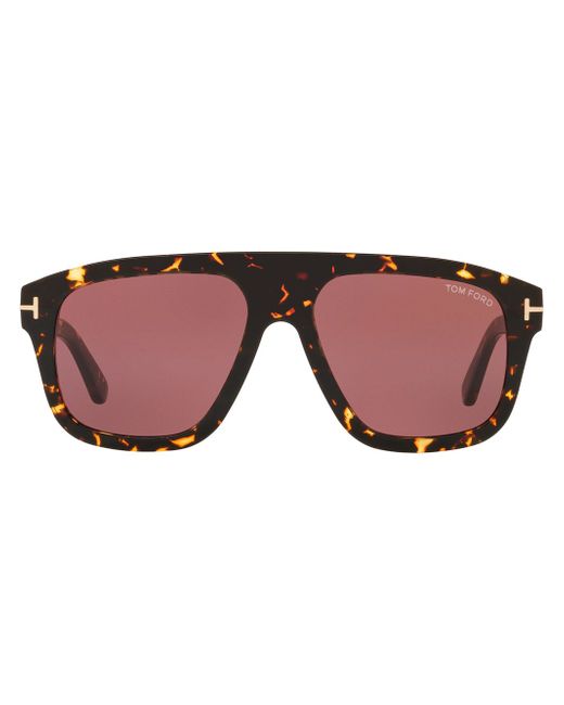Tom Ford tortoiseshell-effect oversize-frame sunglasses