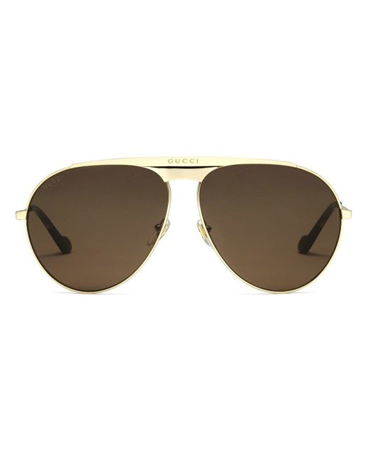 Gucci aviator-frame logo sunglasses