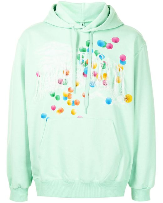 Doublet graphic-print fringed hoodie