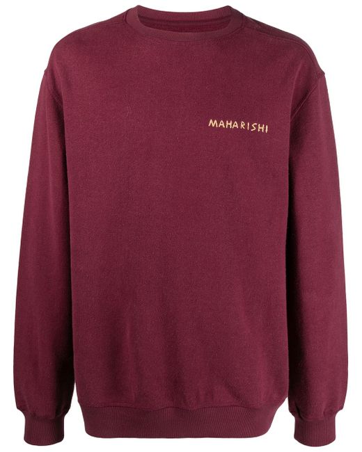 Maharishi logo-print round neck sweatshirt