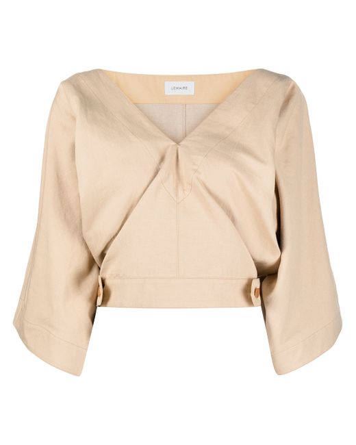 Lemaire V-neck cropped wrap blouse