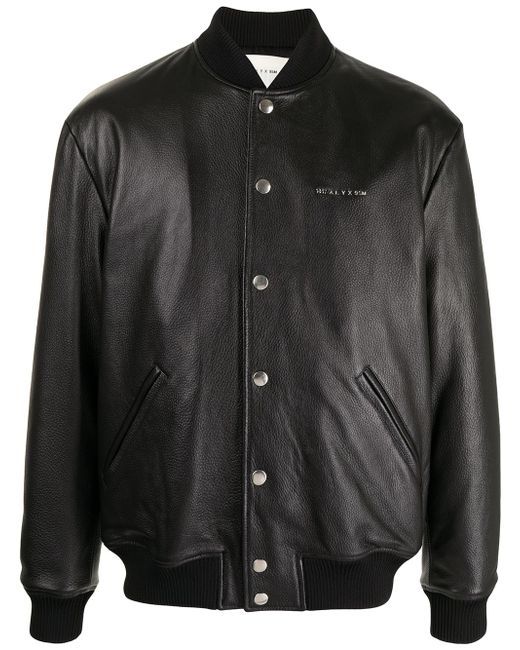 1017 Alyx 9Sm logo-print pebbled leather jacket