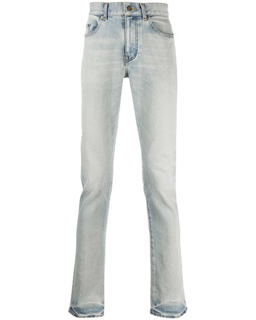 Saint Laurent faded-effect straight jeans