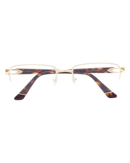 Cartier rectangular-frame tortoiseshell-effect glasses
