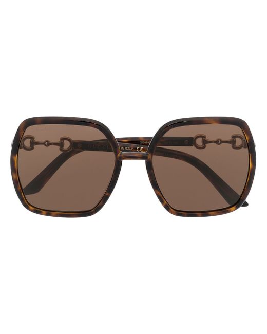 Gucci oversize-frame horsebit-detail sunglasses