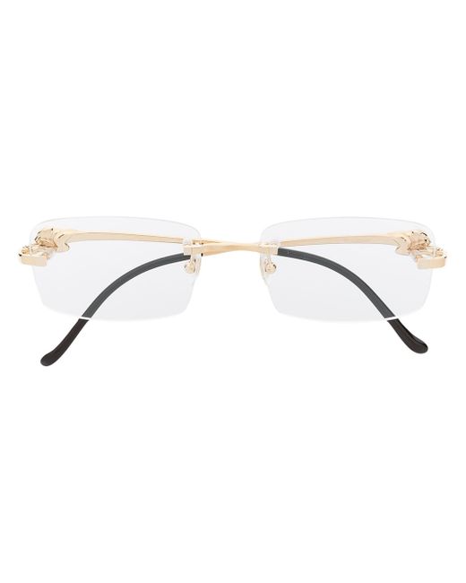 Cartier rimless square frame glasses