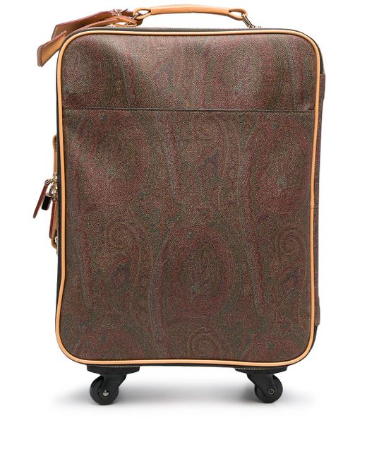 Etro paisley print leather suitcase