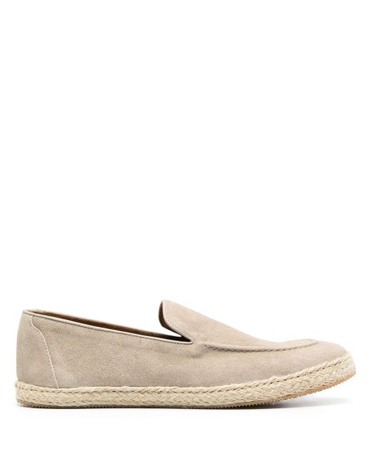 Doucal's braided raffia sole loafers