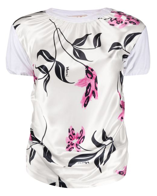 Marni floral-print round-neck T-shirt