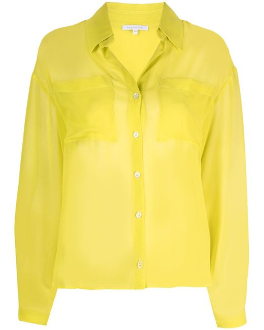 Patrizia Pepe sheer chest pockets buttoned blouse